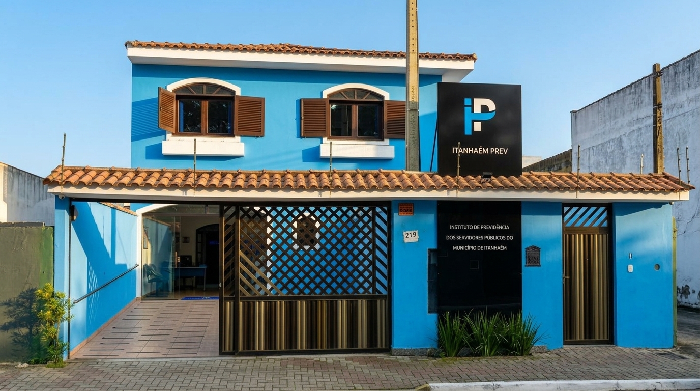 Fachada da sede do Itanhaém Prev, na Rua José Mendes de Araújo, 219